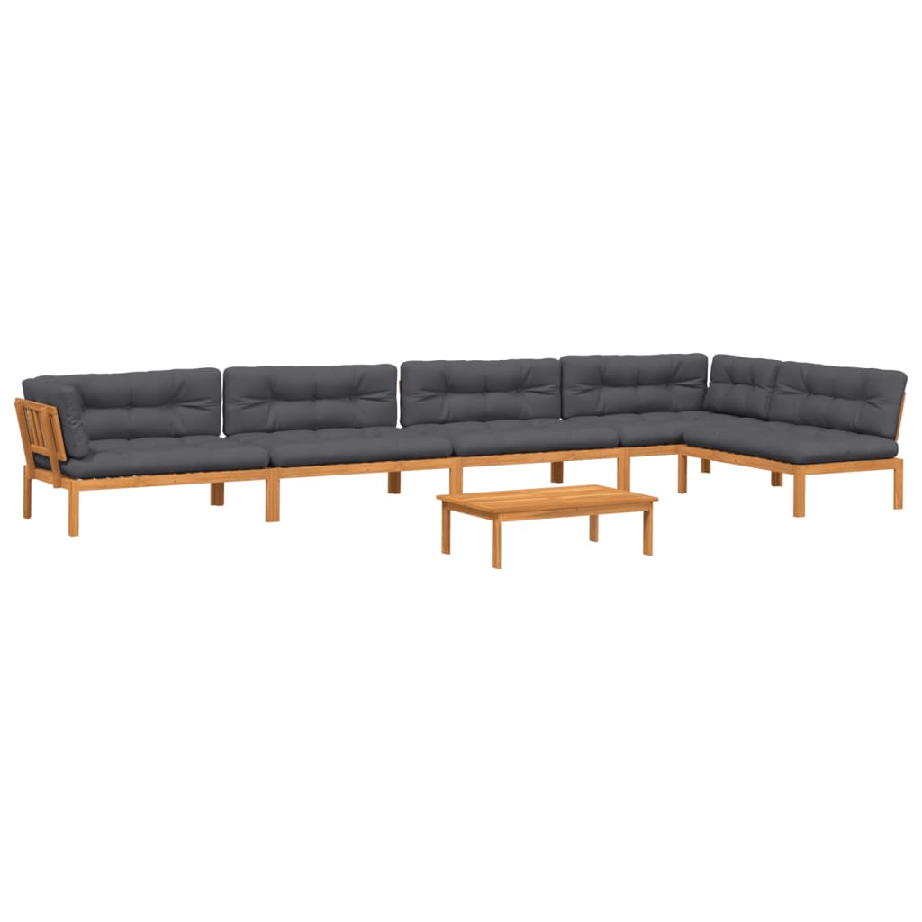 6-dijelni set vrtnih sofa od paleta s jastucima od drva bagrema