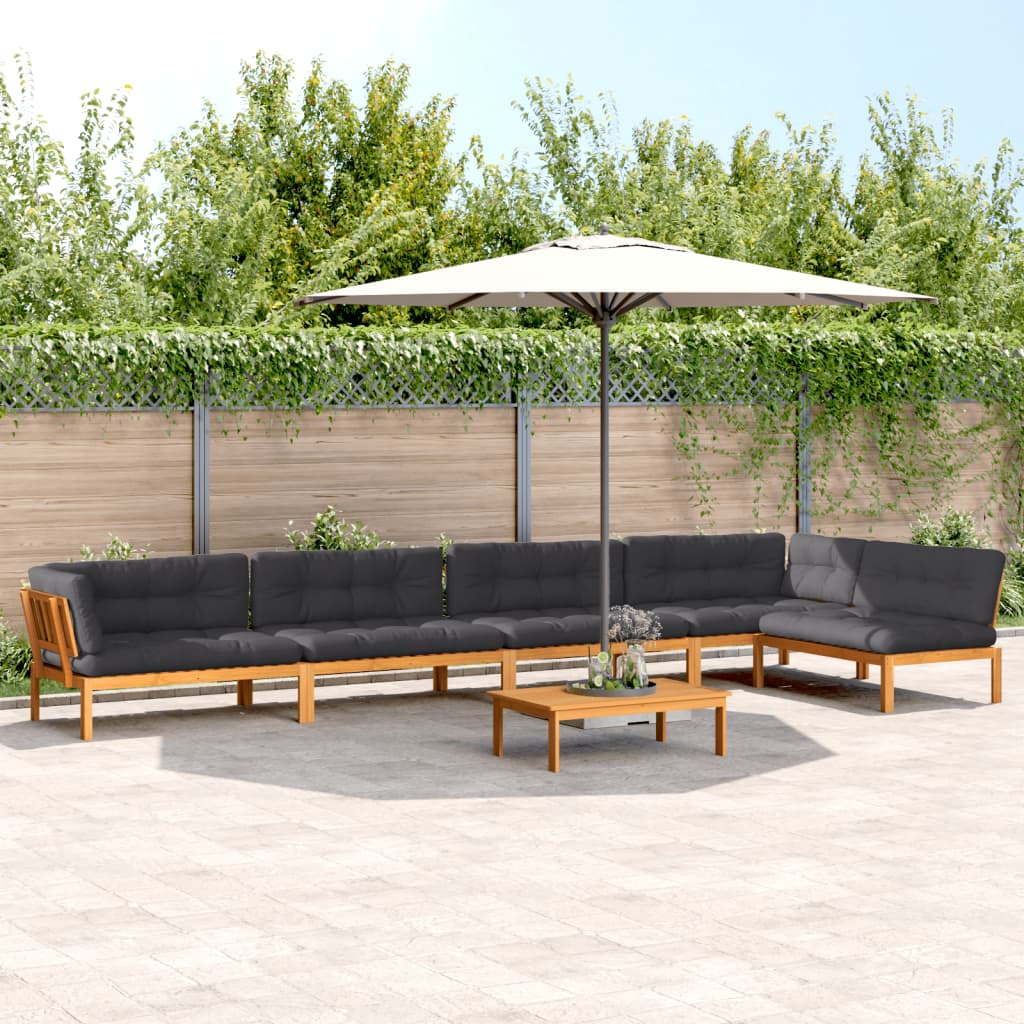 6-dijelni set vrtnih sofa od paleta s jastucima od drva bagrema