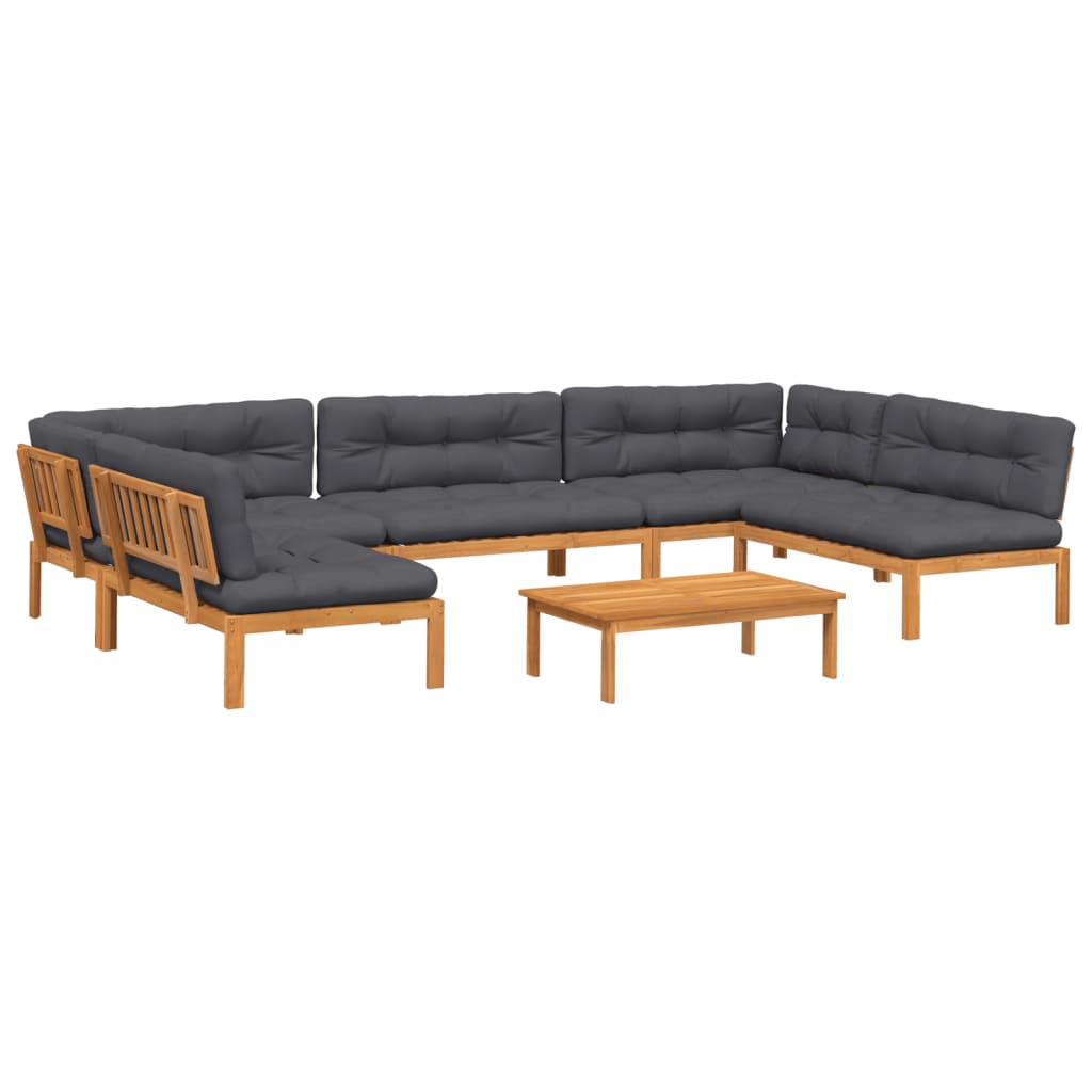 6-dijelni set vrtnih sofa od paleta s jastucima od drva bagrema