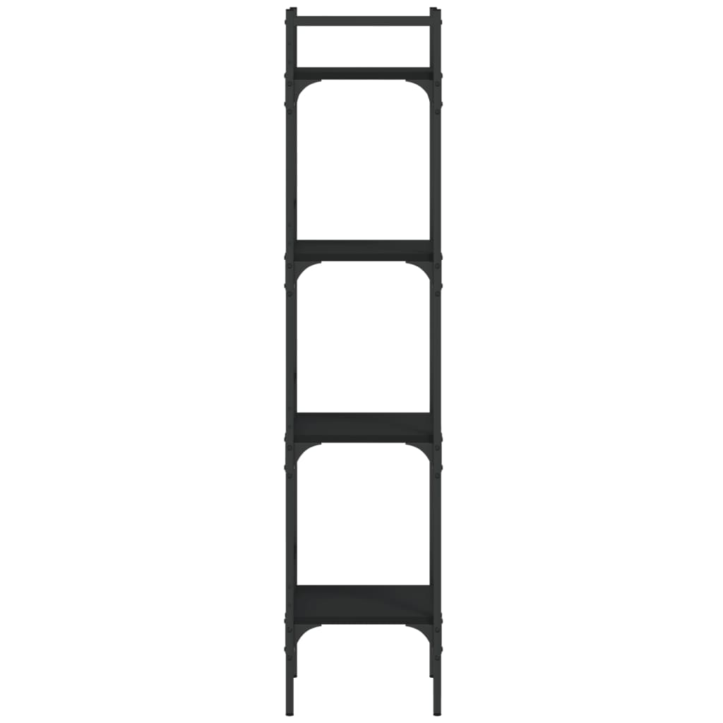 Police za knjige 4 razine crne 35x30x138,5 cm konstruirano drvo