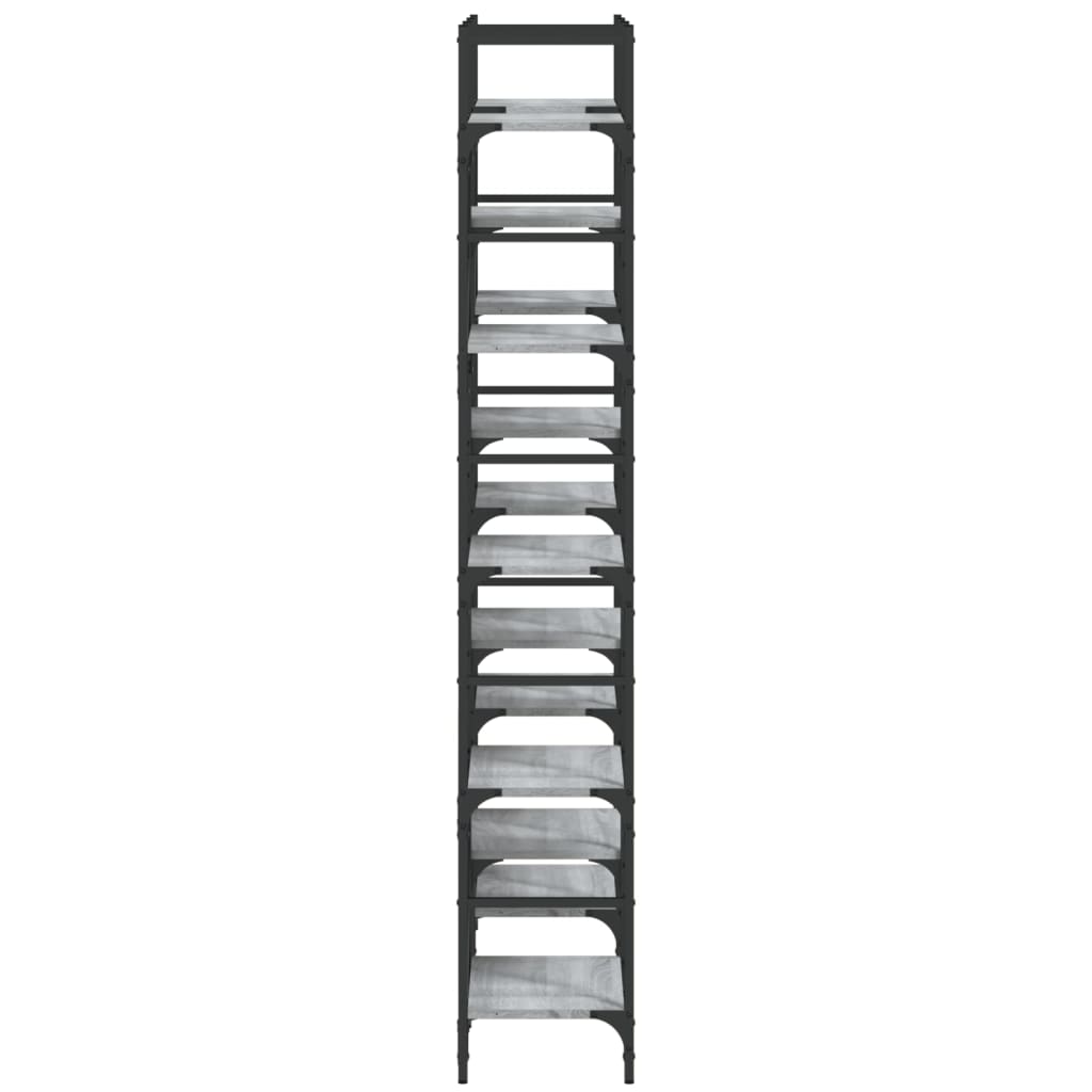 Police za knjige siva boja hrasta 127,5x28,5x172,5 cm drvene