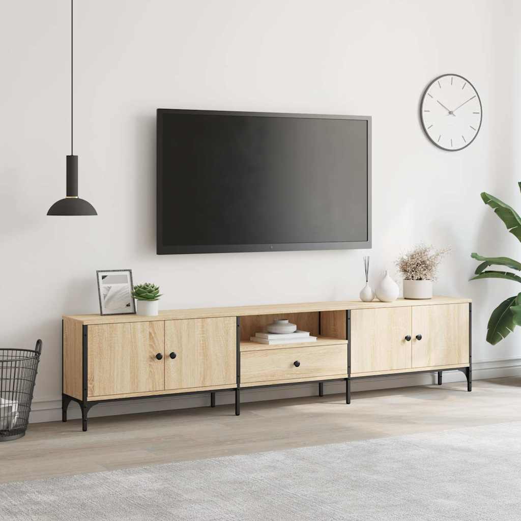 TV ormarić s ladicom boja hrasta 200x25x44 cm konstruirano drvo