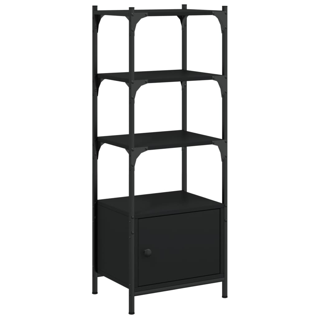 Regal za knjige 3 razine crni 41x30x109,5 cm konstruirano drvo