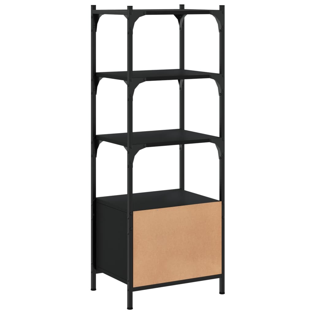Regal za knjige 3 razine crni 41x30x109,5 cm konstruirano drvo