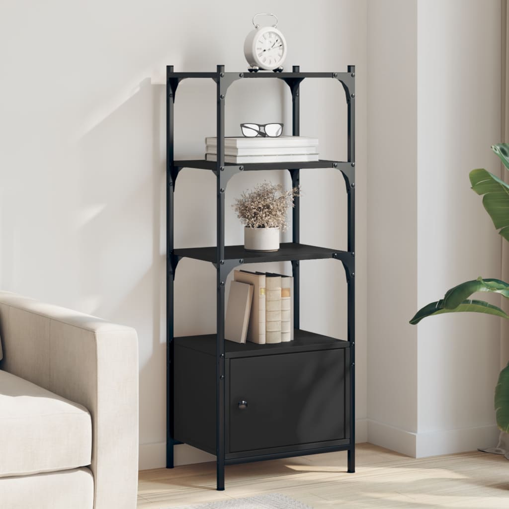 Regal za knjige 3 razine crni 41x30x109,5 cm konstruirano drvo