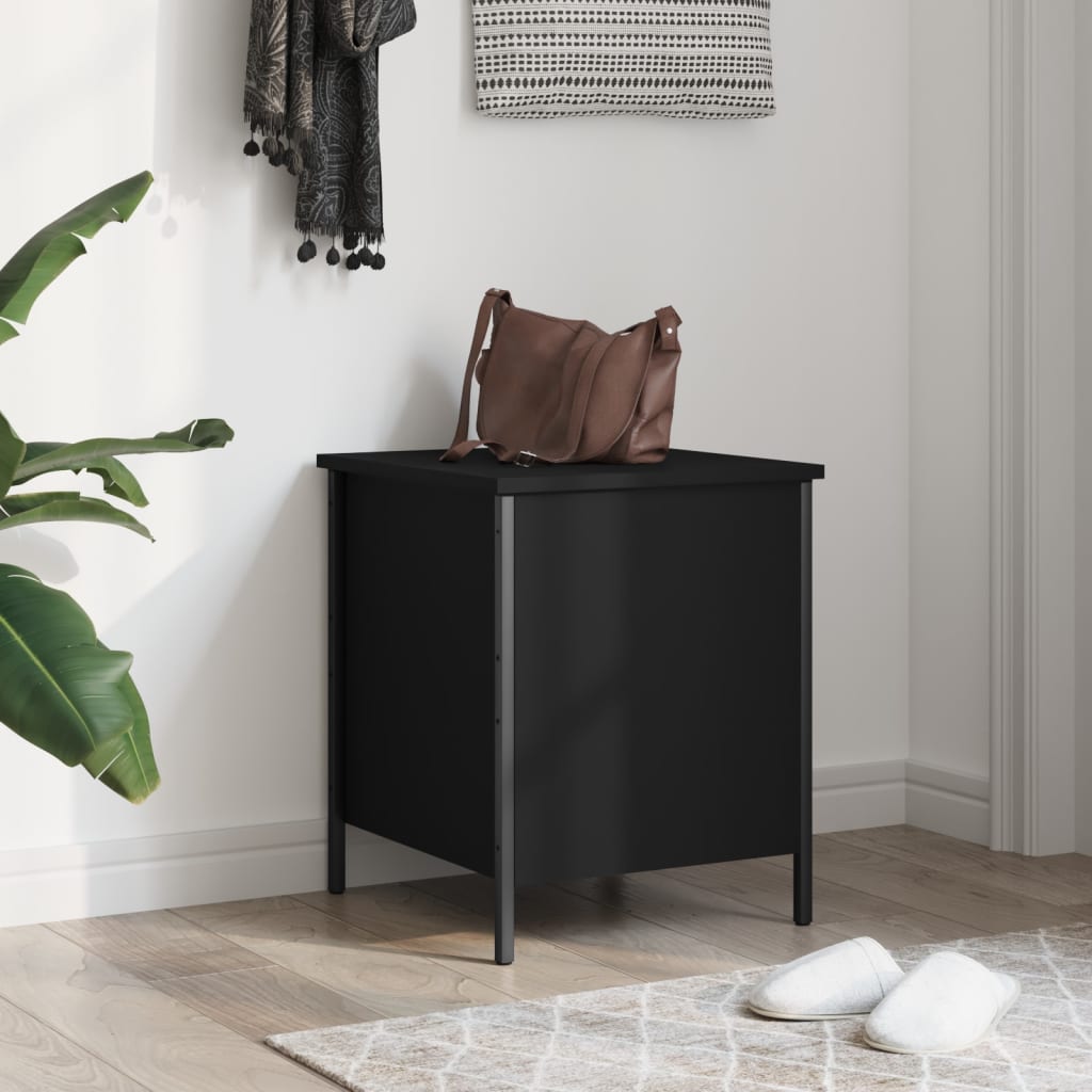 Klupa za pohranu crna 40 x 42,5 x 50 cm od konstruiranog drva