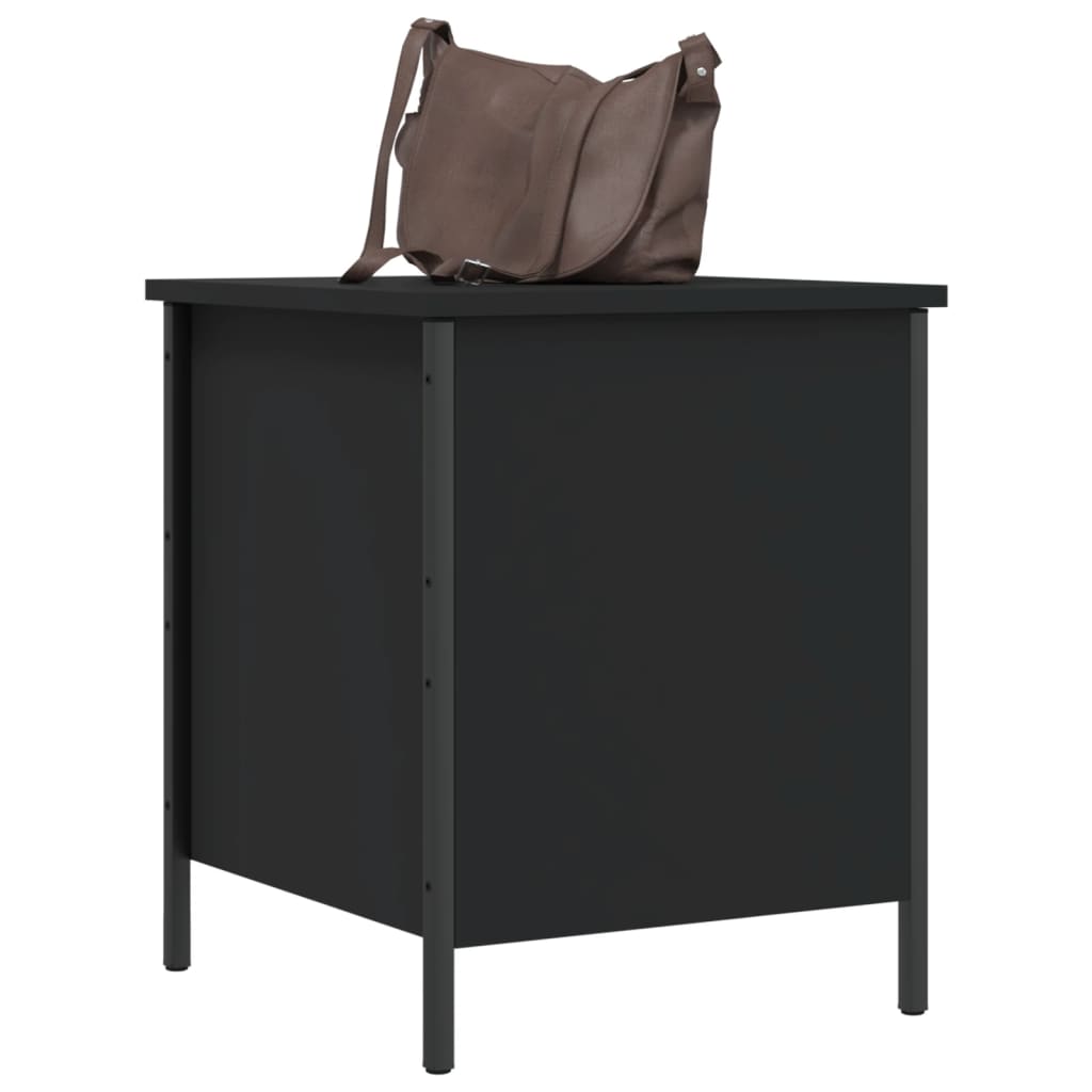 Klupa za pohranu crna 40 x 42,5 x 50 cm od konstruiranog drva