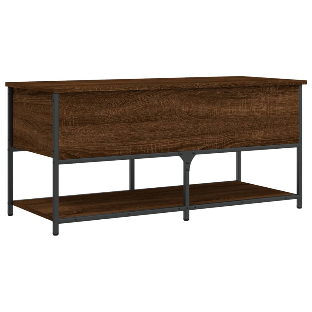 Klupa za pohranu boja smeđeg hrasta 100x42,5x47 cm drvena
