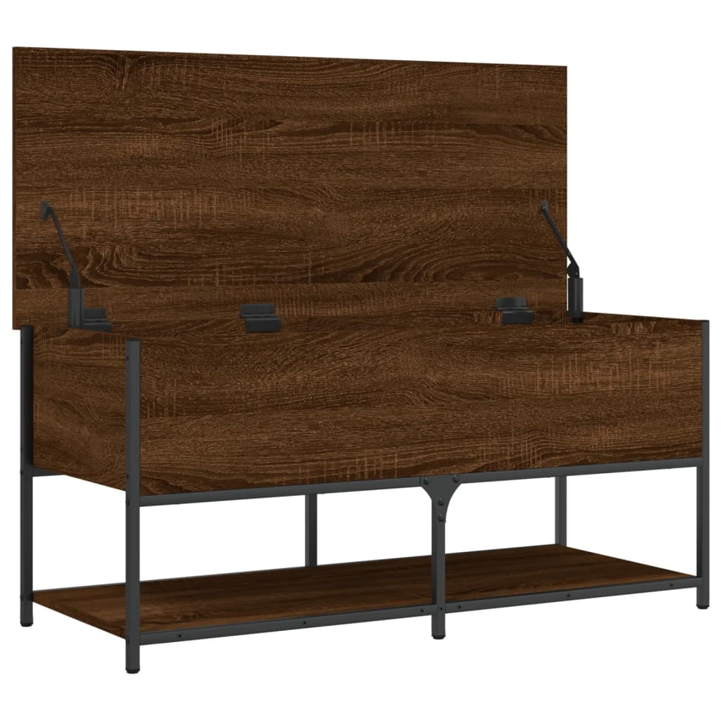 Klupa za pohranu boja smeđeg hrasta 100x42,5x47 cm drvena