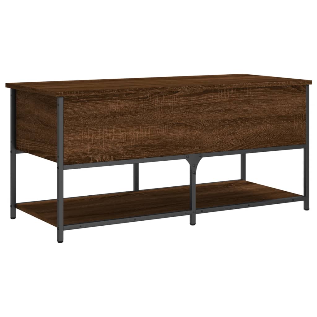 Klupa za pohranu boja smeđeg hrasta 100x42,5x47 cm drvena