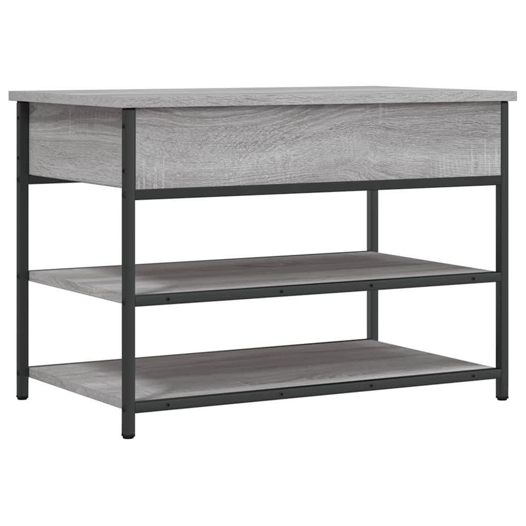 Klupa za cipele siva boja hrasta 70x42,5x50cm konstruirano drvo
