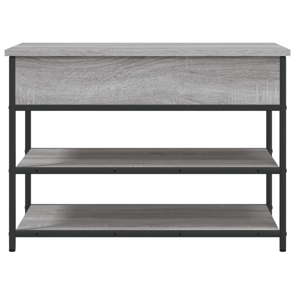 Klupa za cipele siva boja hrasta 70x42,5x50cm konstruirano drvo