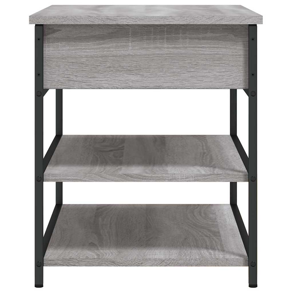 Klupa za cipele siva boja hrasta 70x42,5x50cm konstruirano drvo