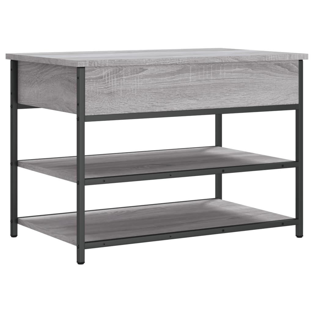 Klupa za cipele siva boja hrasta 70x42,5x50cm konstruirano drvo