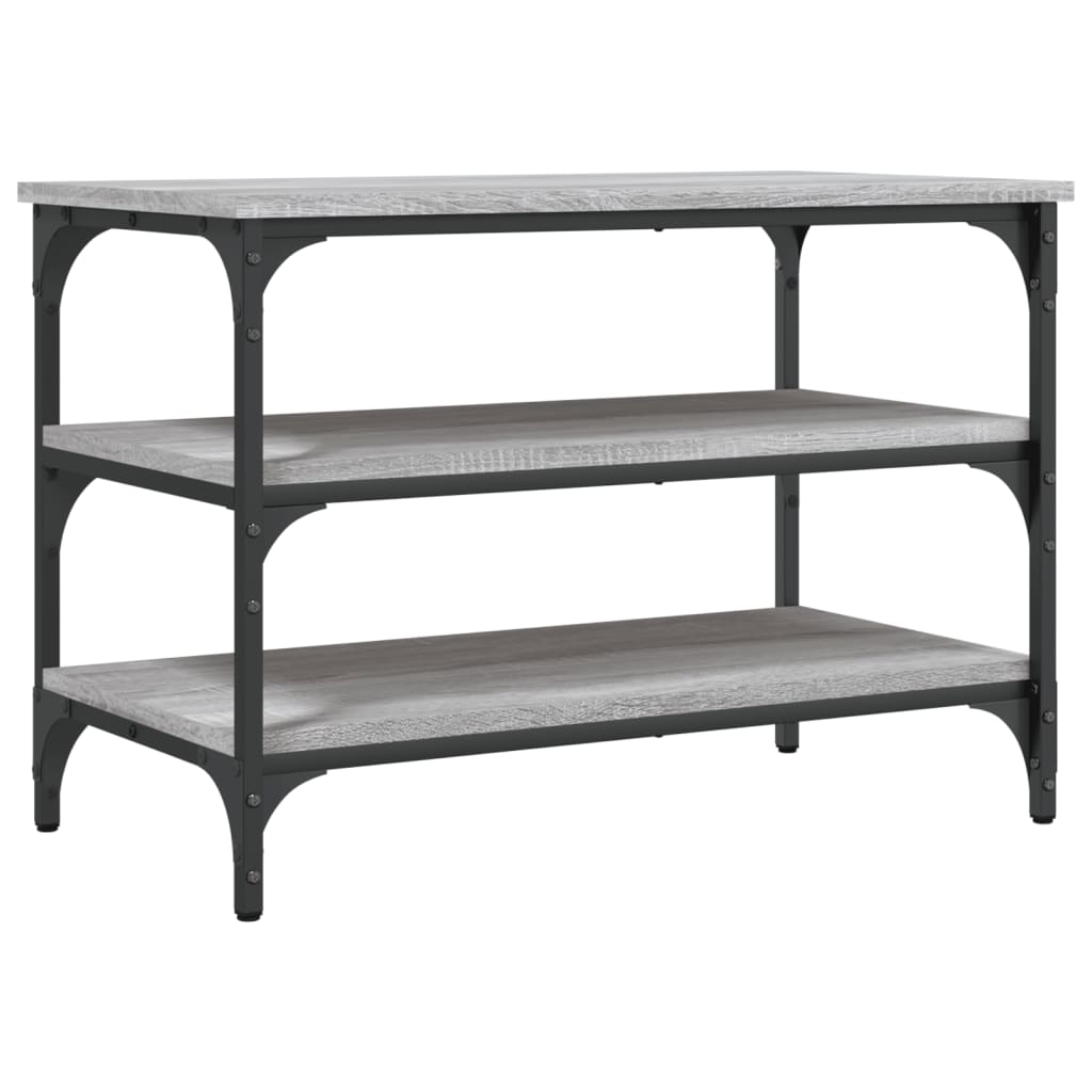 Klupa za cipele siva boja hrasta 70x38,5x49cm konstruirano drvo