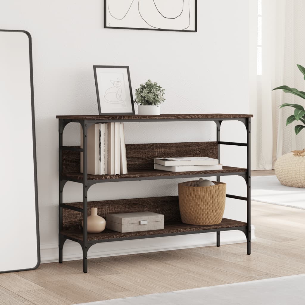 Konzolni stol smeđa boja hrasta 75x32x75 cm konstruirano drvo