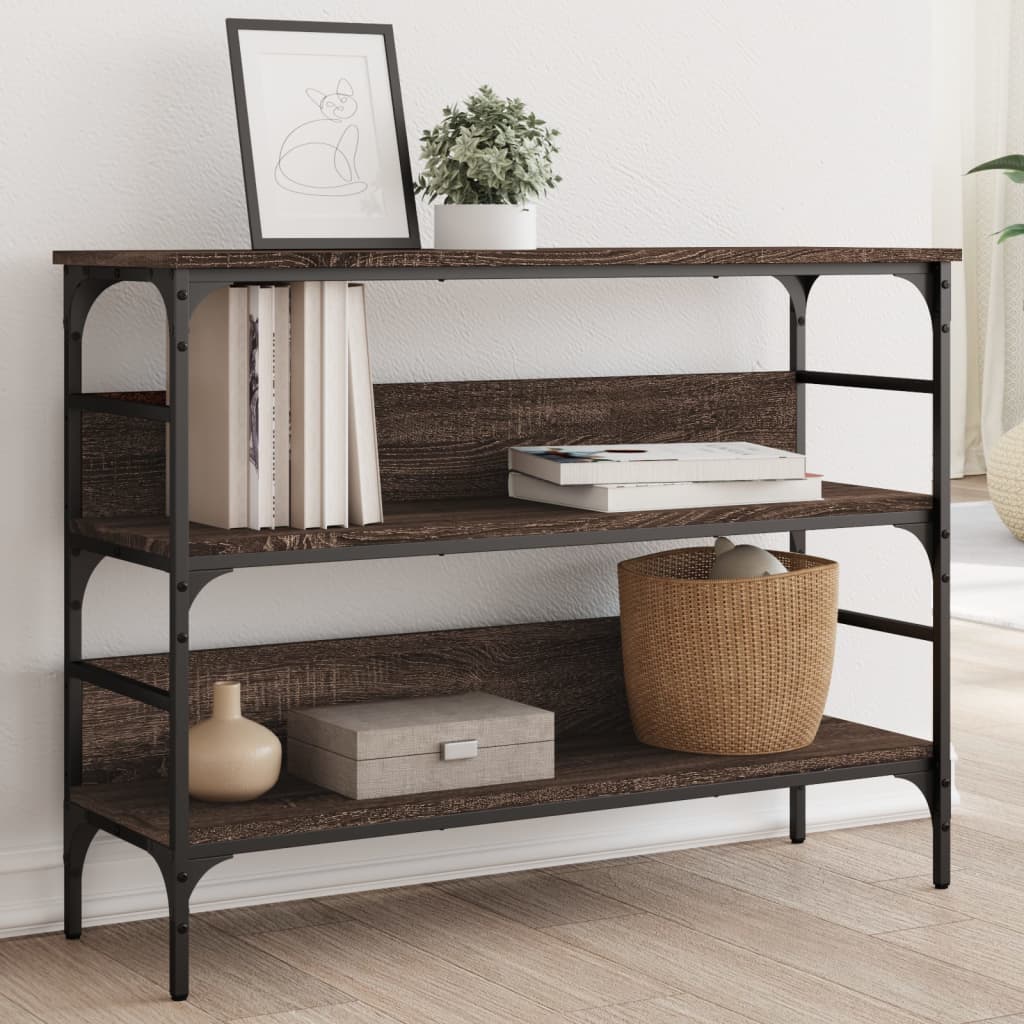 Konzolni stol smeđa boja hrasta 75x32x75 cm konstruirano drvo
