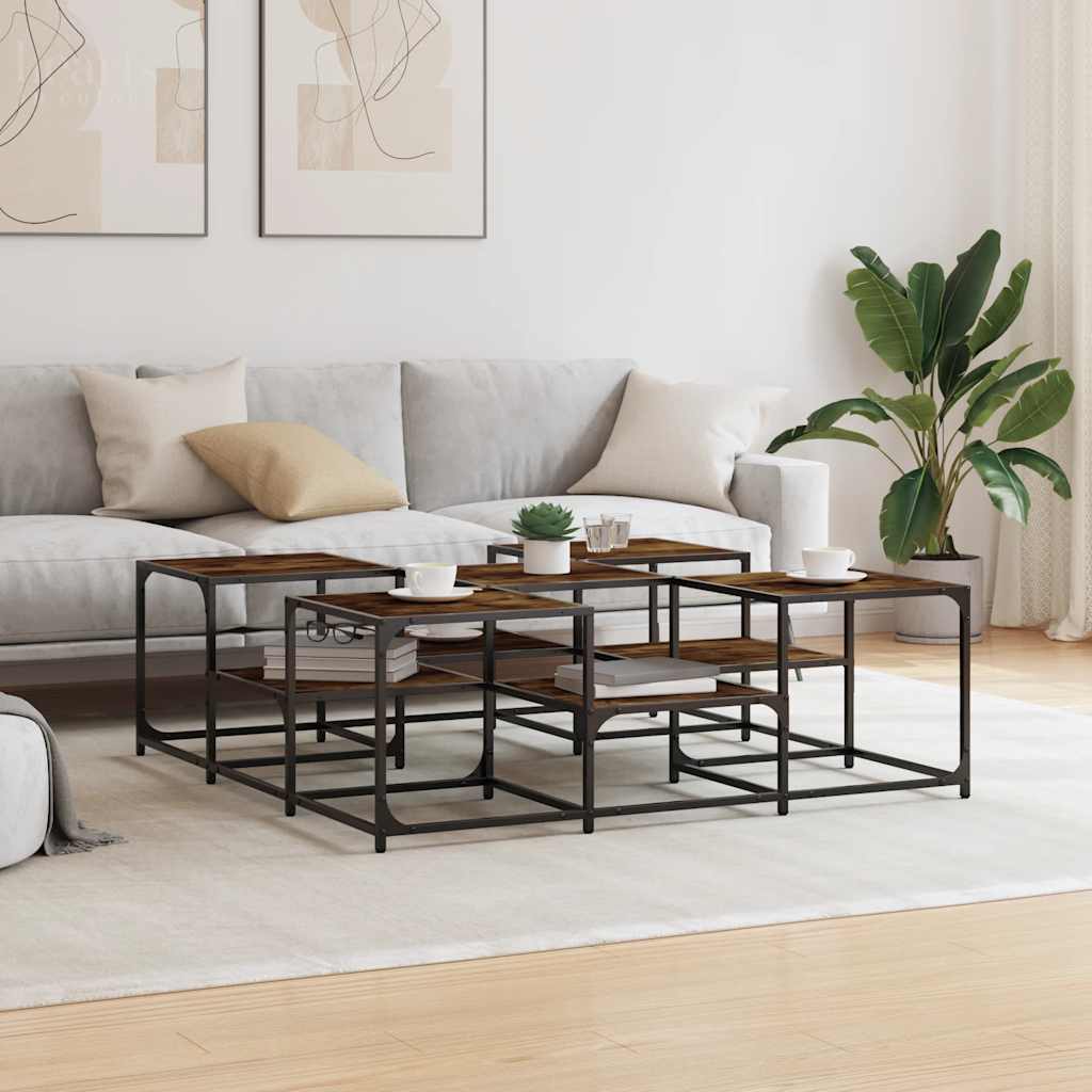 Stolić za kavu boja hrasta 121x121x40 cm od konstruiranog drva