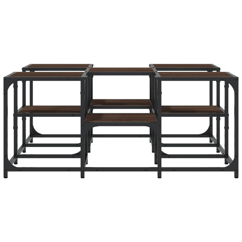 Stolić za kavu smeđa boja hrasta 91x91x40 cm konstruirano drvo