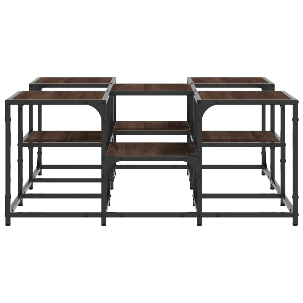 Stolić za kavu smeđa boja hrasta 91x91x40 cm konstruirano drvo