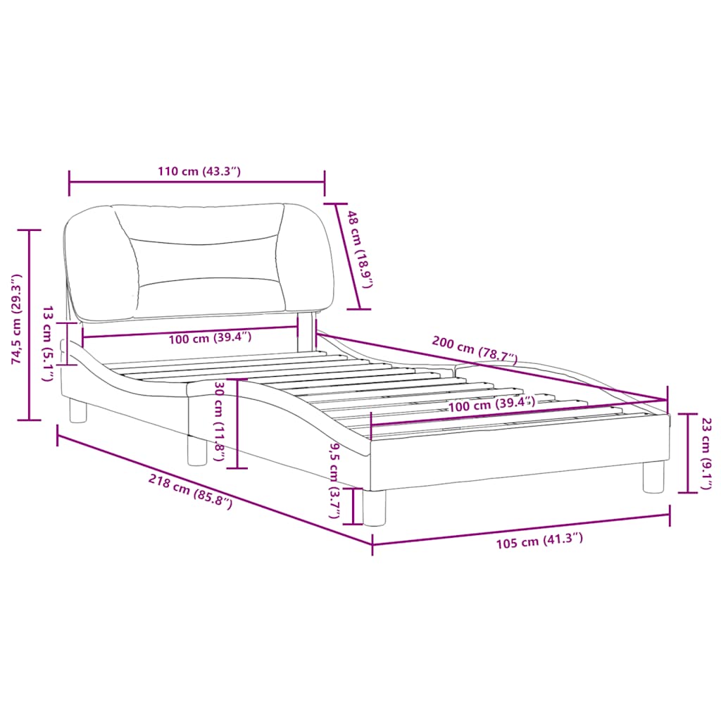 Okvir za krevet bez madraca Hvar krem 100 x 200 cm od tkanine