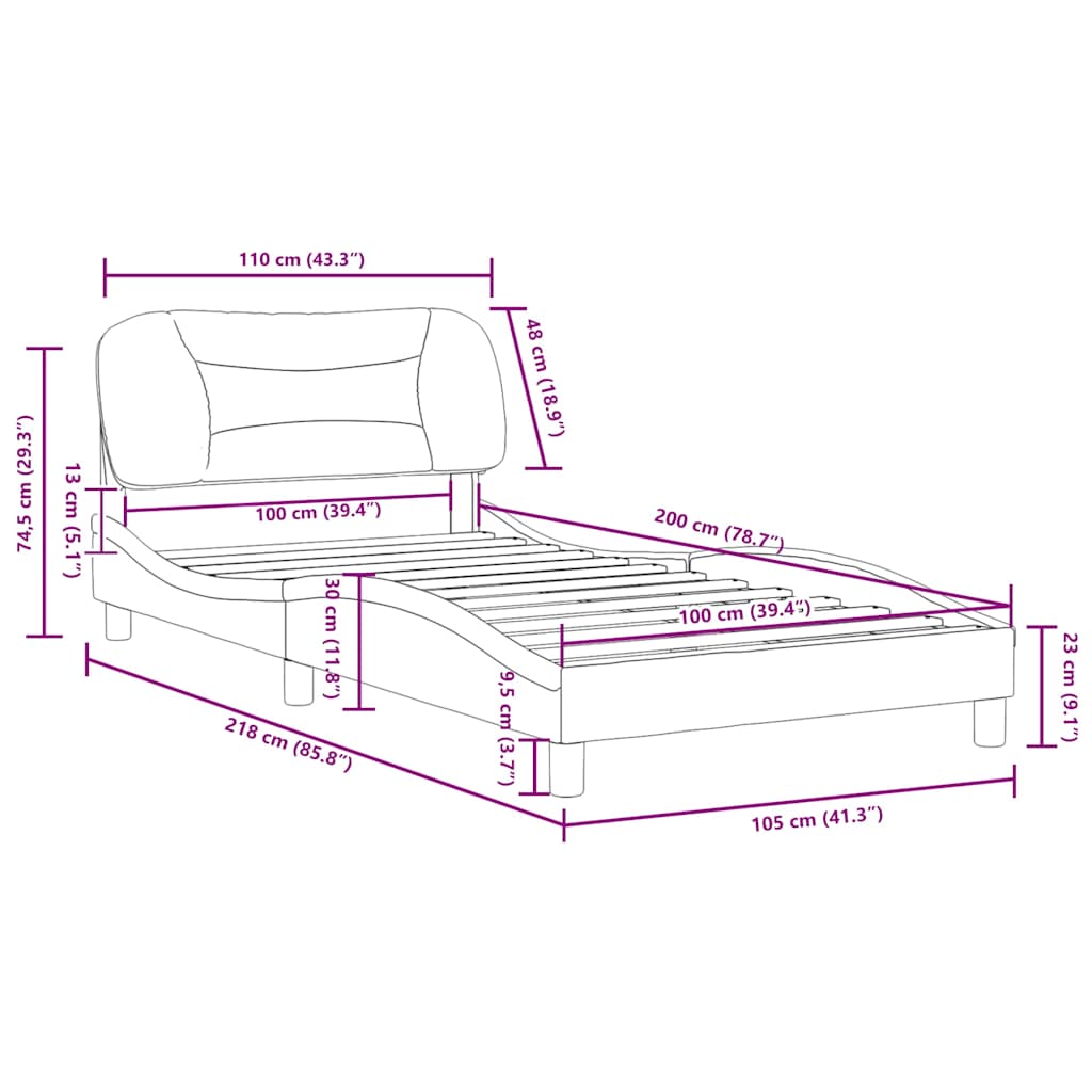 Okvir za krevet bez madraca Hvar plava 100x200cm od tkanine