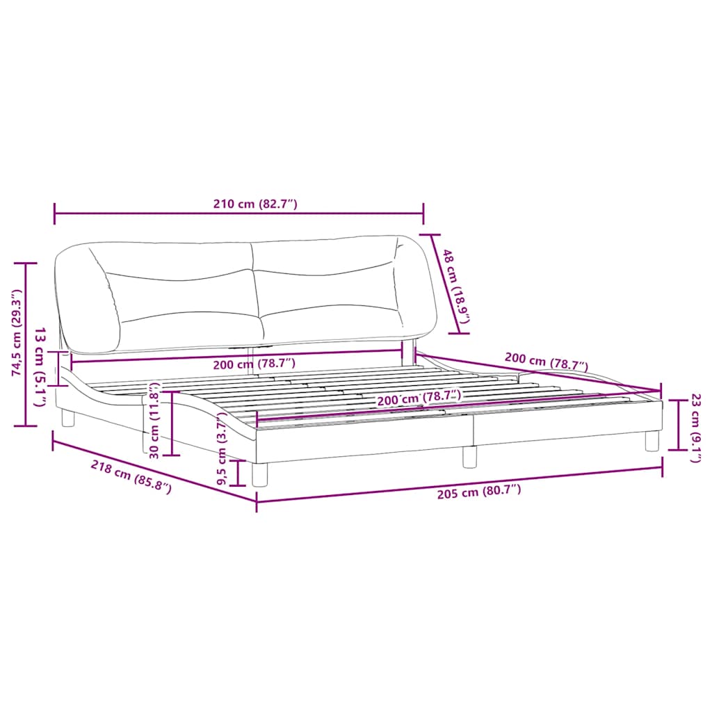 Okvir za krevet bez madraca Hvar krem 200x200 cm od tkanine