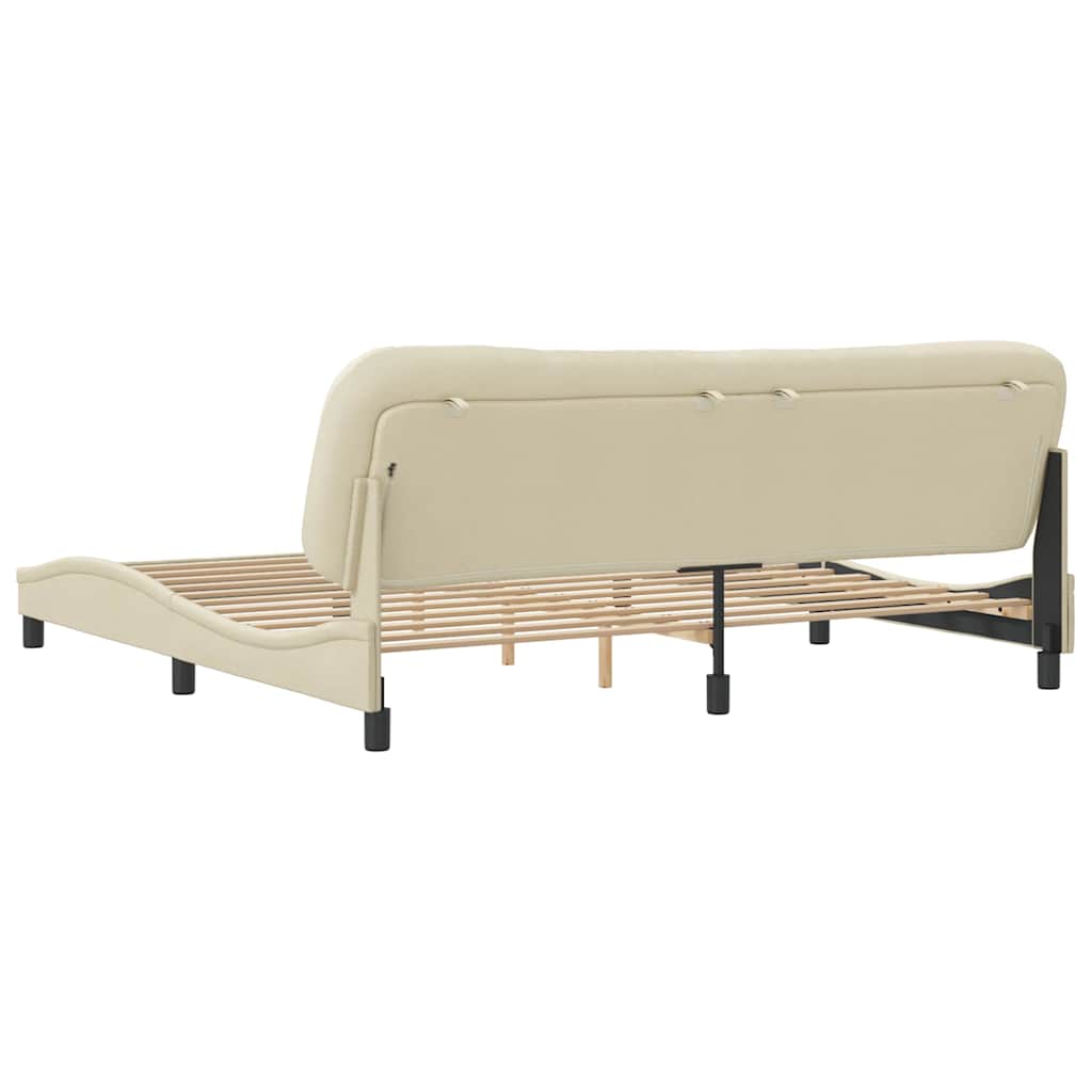 Okvir za krevet bez madraca Hvar krem 200x200 cm od tkanine