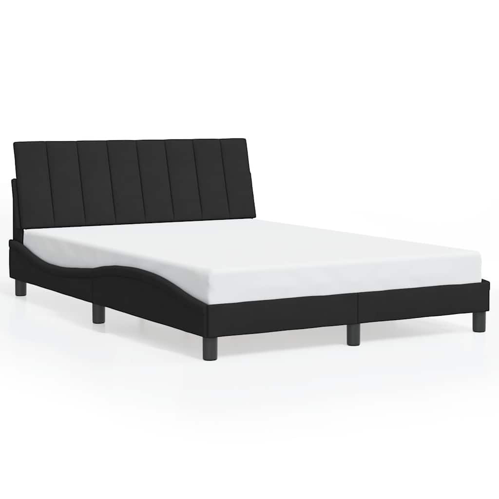 Okvir za krevet bez madraca Hanko crni 140 x 190 cm baršunasti