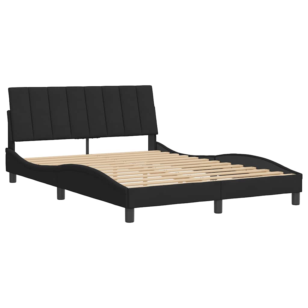 Okvir za krevet bez madraca Hanko crni 140 x 190 cm baršunasti