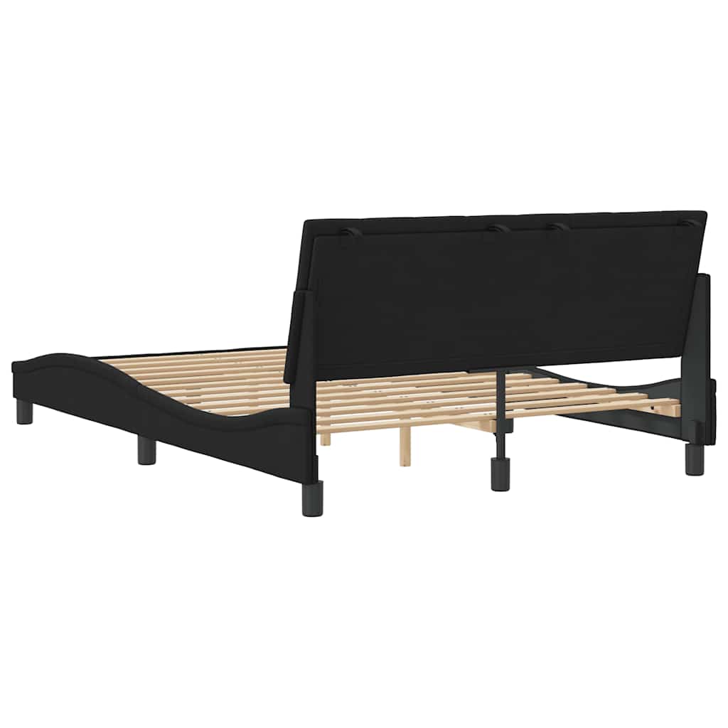 Okvir za krevet bez madraca Hanko crni 140 x 190 cm baršunasti