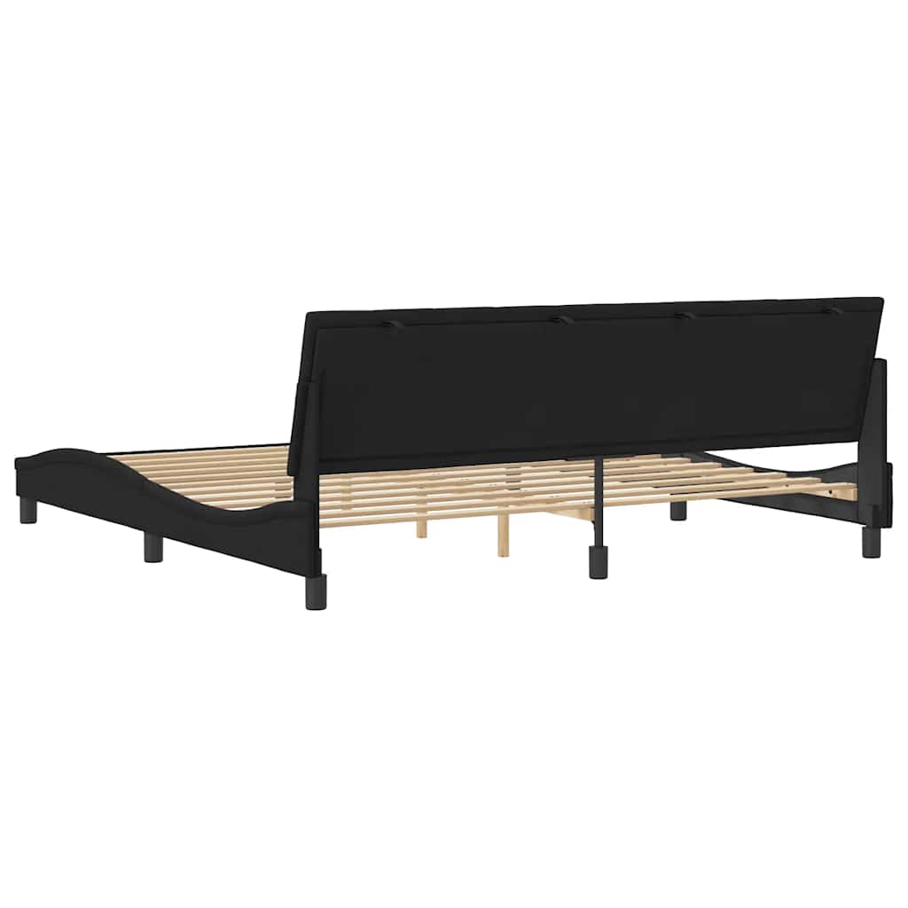 Okvir za krevet bez madraca Hanko crni 200x200 cm baršunasti