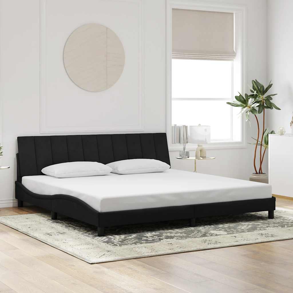 Okvir za krevet bez madraca Hanko crni 200x200 cm baršunasti