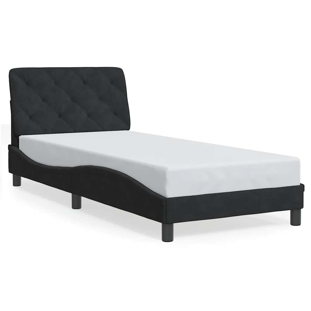 Okvir za krevet bez madraca crni 80x200 cm baršunasti