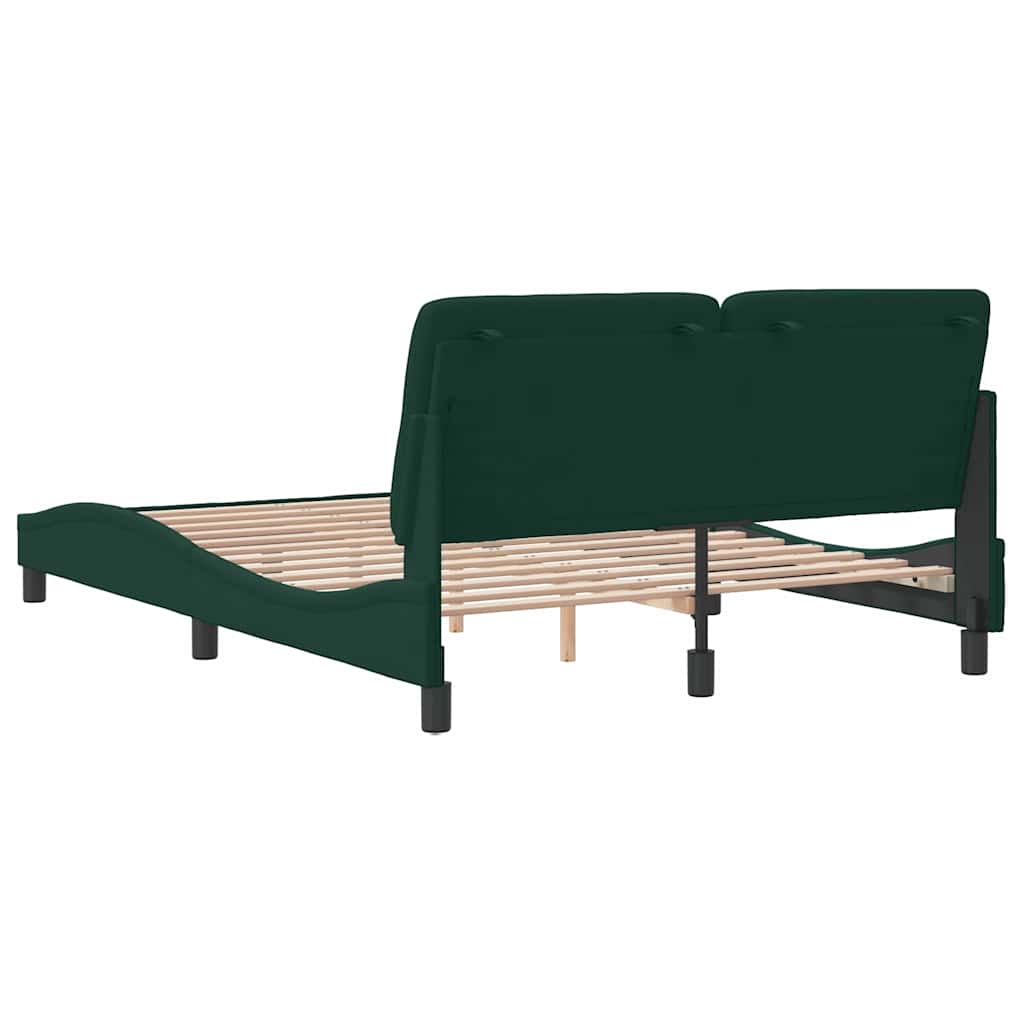 Okvir kreveta bez madraca tamnozeleni 120x200 cm baršunasti