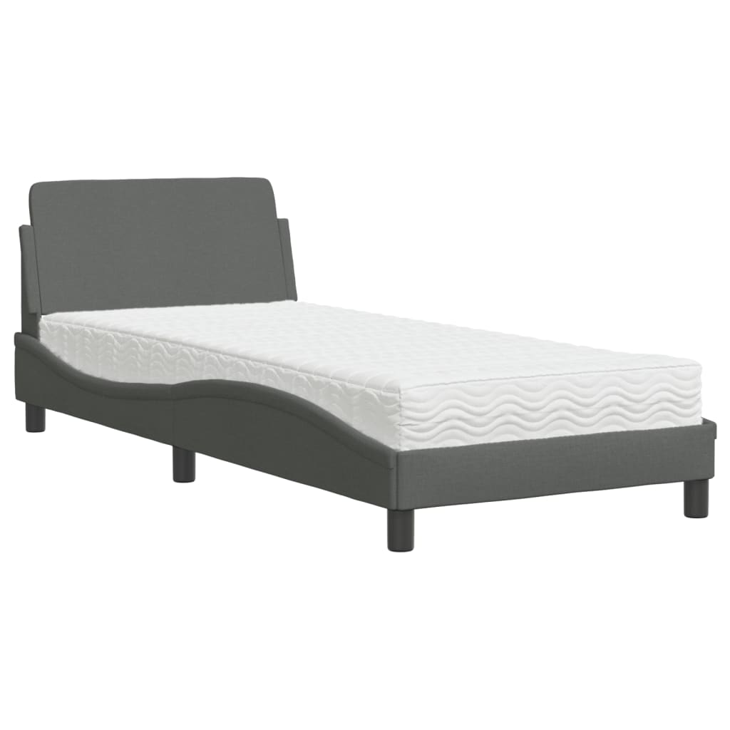 Krevet s madracem Dover tamnosivi 80x200cm od tkanine