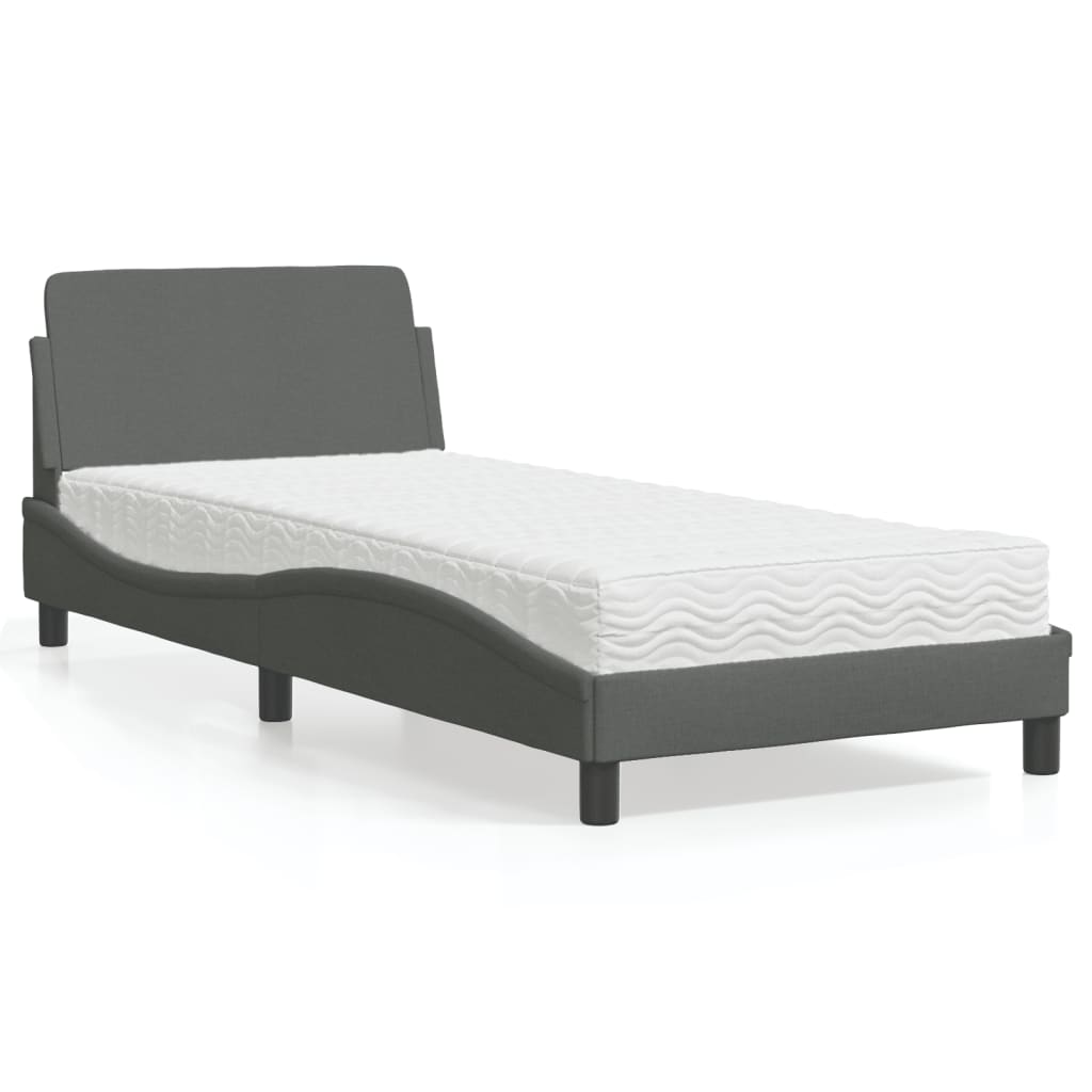 Krevet s madracem Dover tamnosivi 80x200cm od tkanine
