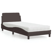 Krevet s madracem Dover tamnosmeđi 80x200 cm od tkanine