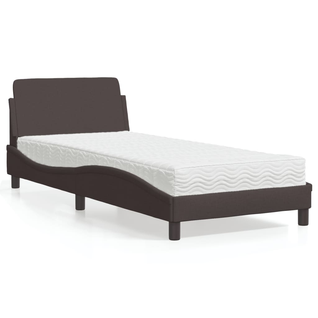 Krevet s madracem Dover tamnosmeđi 80x200 cm od tkanine