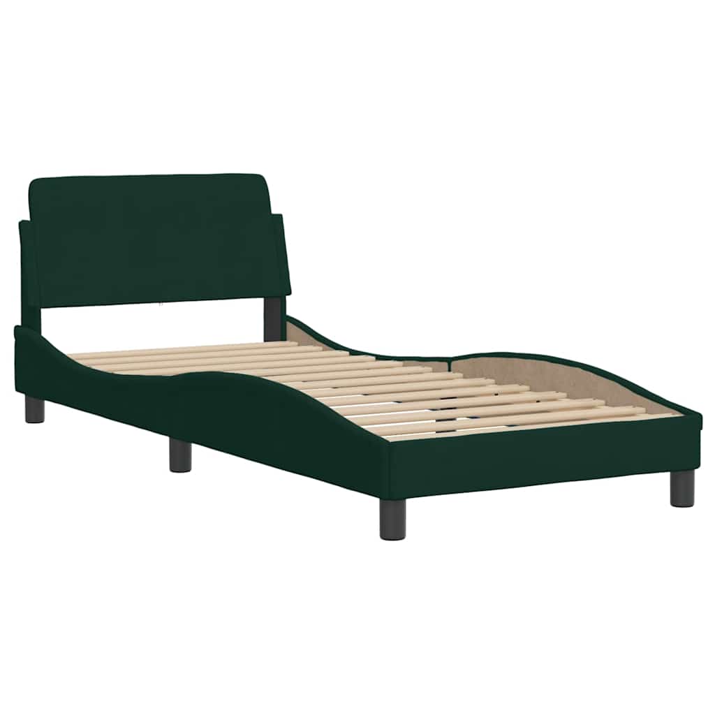 Krevet s madracem Dover tamnozeleni 80 x 200 cm baršunasti