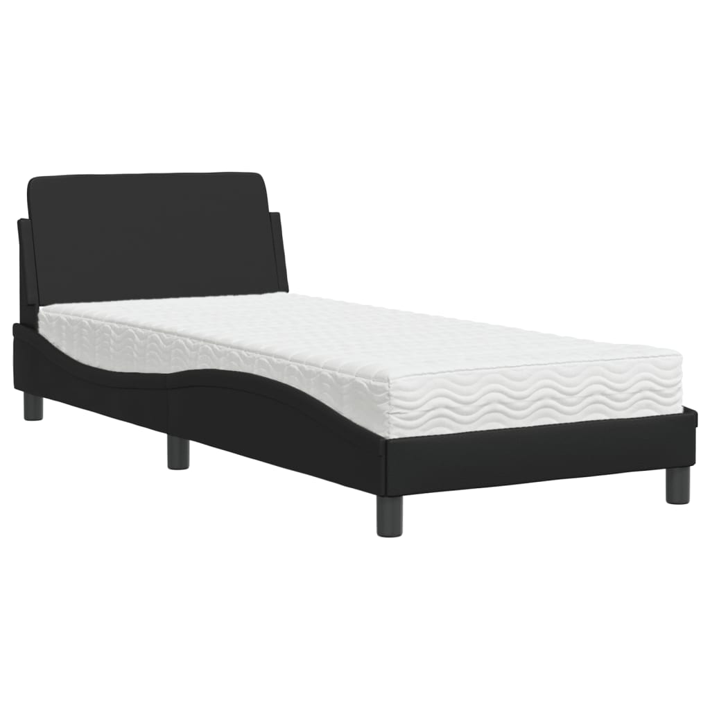Krevet s madracem Dover crni 80 x 200 cm od umjetne kože