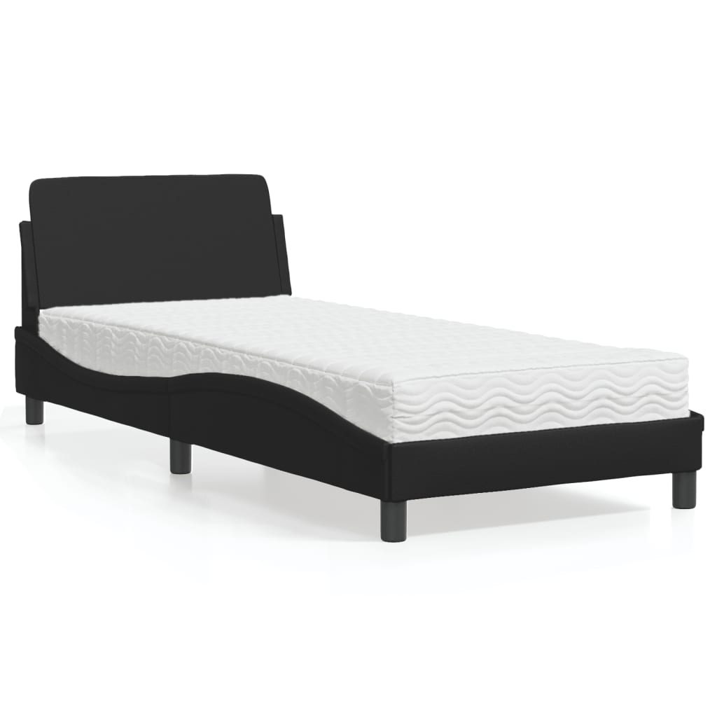 Krevet s madracem Dover crni 80 x 200 cm od umjetne kože