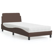 Krevet s madracem Dover smeđi 80 x 200 cm od umjetne kože