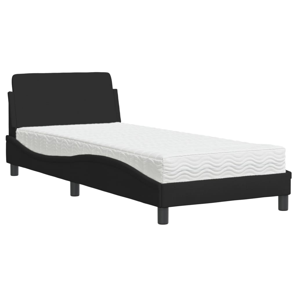 Krevet s madracem Dover crni 90x190 cm od tkanine