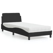 Krevet s madracem Dover crni 90x190 cm baršunasti