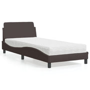 Krevet s madracem Dover tamnosmeđi 90 x 200 cm od tkanine