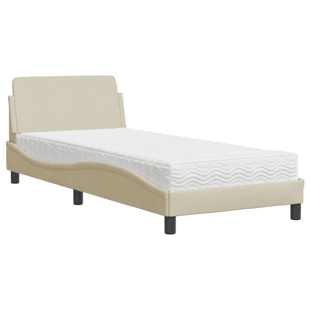 Krevet s madracem Dover krem 90 x 200 cm od tkanine