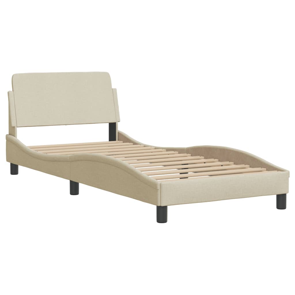 Krevet s madracem Dover krem 90 x 200 cm od tkanine