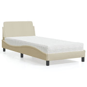 Krevet s madracem Dover krem 90 x 200 cm od tkanine
