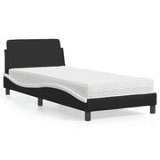 Krevet s madracem Dover crno-bijeli 90 x 200 cm od umjetne kože